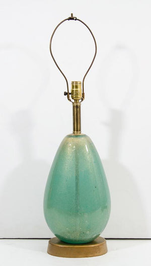Flavio Poli for Seguso Modern Green Murano Glass Drop Lamp (6719636439197)