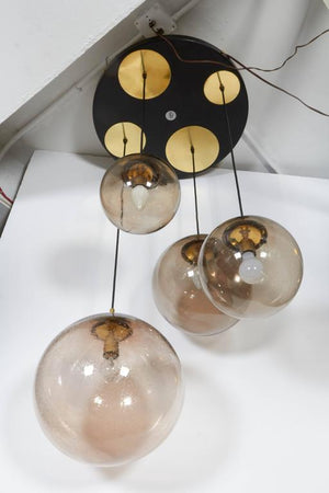 RAAK Modern Fixture with Globes Pendants in Smoked Glass (6719664554141)