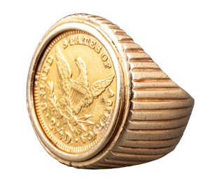 14K Yellow Gold 1902 US Gold Coin Ring (7384643502237)