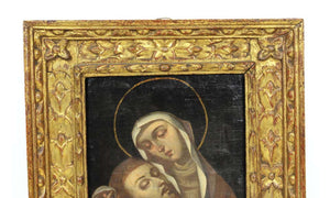 South American Baroque Quito School Old Master Pietà Oil Painting in Frame (6719996559517)