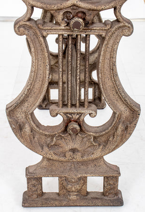 Renaissance Style Lyre Form Metal Piano Stool (8920560435507)