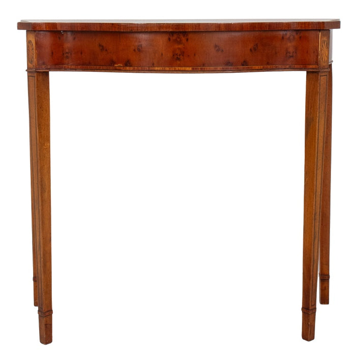 George III Style Yew Wood Serpentine Console