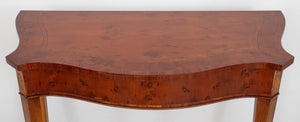 George III Style Yew Wood Serpentine Console (8920566268211)