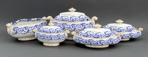 Royal Worcester Blue & White Soup Tureens, 5