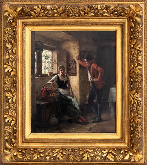 Gerard Portielje Interior Scene Oil on Panel, 1892 (9802957783347)