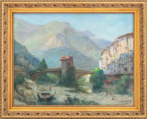 Lucien Gilbert Darpy Old Bridge at Sospel Oil