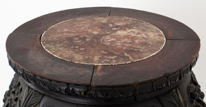 Chinese Marble Mounted Carved Side Table, 19th C. (8920552964403)