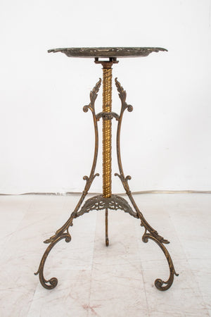 Victorian Engraved and Cast Brass Pedestal Table (8920567578931)