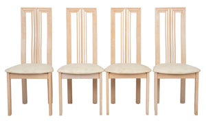 Post Modern Cerused Wood Tall Back Chairs, 4 (8920559780147)