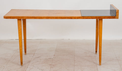 French Modern Ash and Laminate Low Table, 1950s