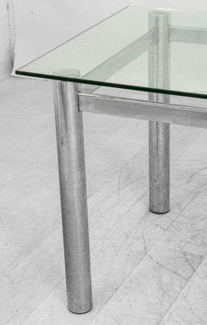 Mies van der Rohe Style Steel and Glass Desk (8920564924723)