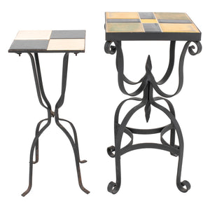 Ceramic Tile Top Iron Side Tables, 2 (8920559583539)