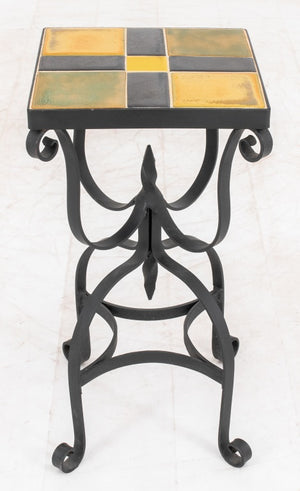 Ceramic Tile Top Iron Side Tables, 2 (8920559583539)