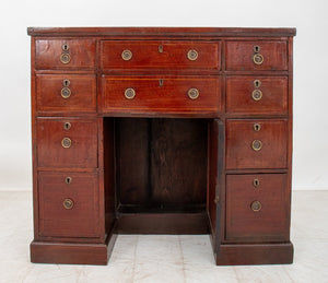 George III Walnut Tall Kneehole Desk, ca. 1800 (8920567087411)
