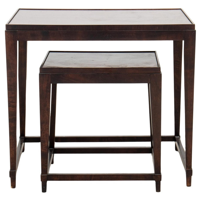 Art Deco Style Burlwood Nesting Tables, Two