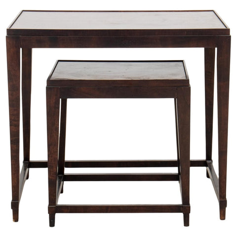 Art Deco Style Burlwood Nesting Tables, Two