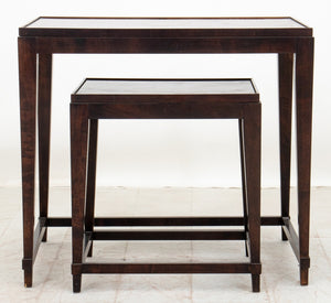 Art Deco Style Burlwood Nesting Tables, Two (8920553586995)