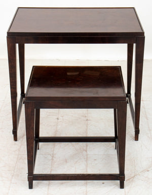 Art Deco Style Burlwood Nesting Tables, Two (8920553586995)