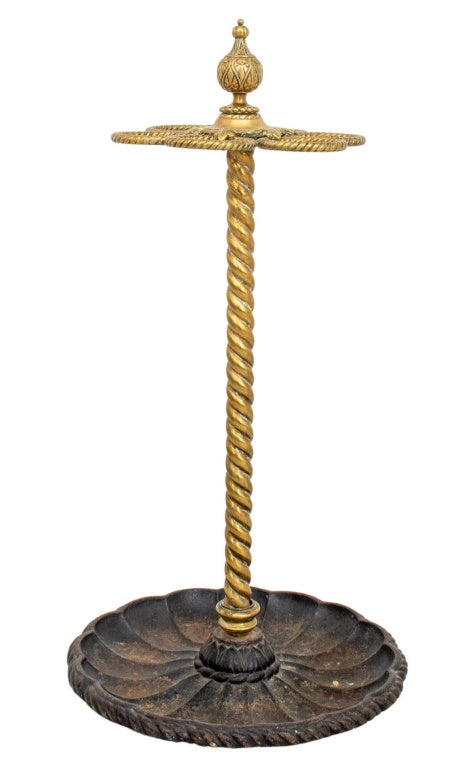 Edwardian Brass & Cast Iron Stick & Umbrella Stand