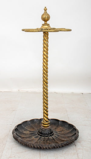 Edwardian Brass & Cast Iron Stick & Umbrella Stand (8920563024179)
