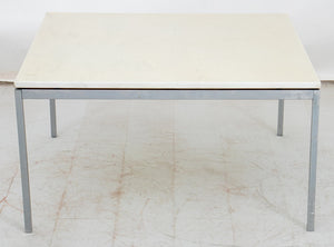 Knoll Style Chrome and Faux Marble Coffee Table (8920566825267)
