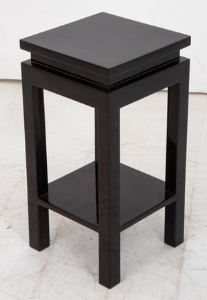 James Mont Style Black Lacquered Wood End Table (8920566038835)