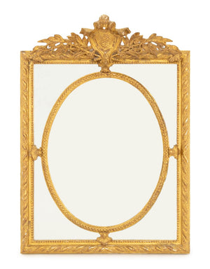 Louis XVI Style Giltwood Framed Cushion Mirror