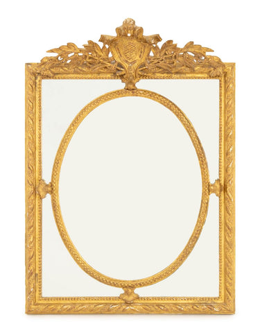 Louis XVI Style Giltwood Framed Cushion Mirror