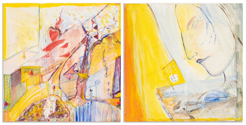 Eva Bouzard-Hui Abstract Composition Acrylics, 2