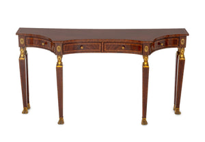 Egyptian Revival Brass Mounted Mahogany Console