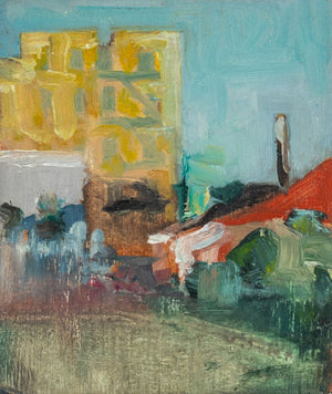 Robert O'Meara Miniature Cityscape Oil on Board (9744994042163)