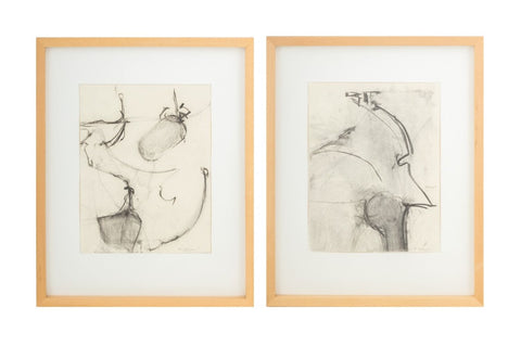 Robert O'Meara Abstract Compositions Charcoal, 2