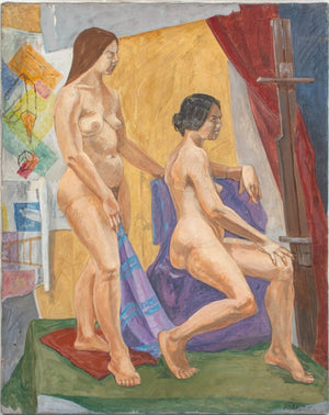John Braden Two Nude Female Figures Oil on Canvas (9745045815603)