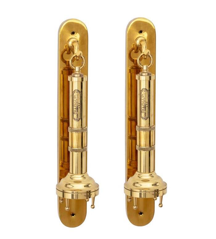 Chapman Mid-Century Modern Brass Flashlights, Pair