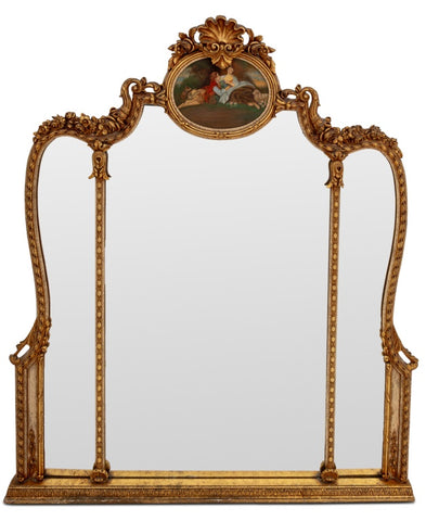 Louis XVI Style Giltwood Mantel Mirror