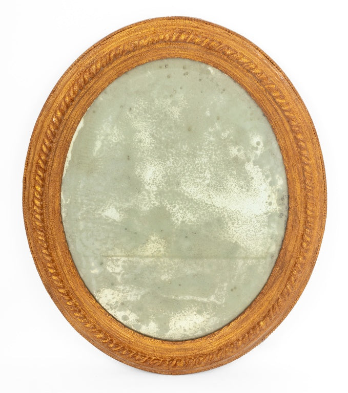 Victorian Style Giltwood Oval Beveled Mirror