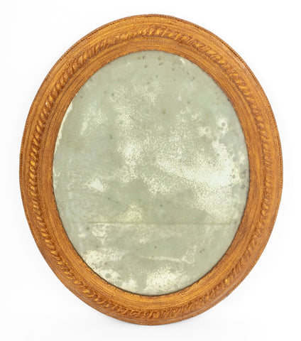 Victorian Style Giltwood Oval Beveled Mirror