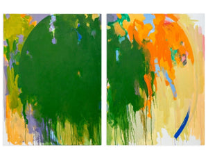 Robert O'Meara Abstract Composition Diptych Oil, 2 (9745186521395)