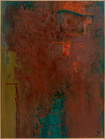 Robert O'Meara Abstract Composition in Maroon Oil
