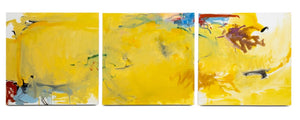 Robert O'Meara Abstract in Yellow Triptych Oil (9790460035379)