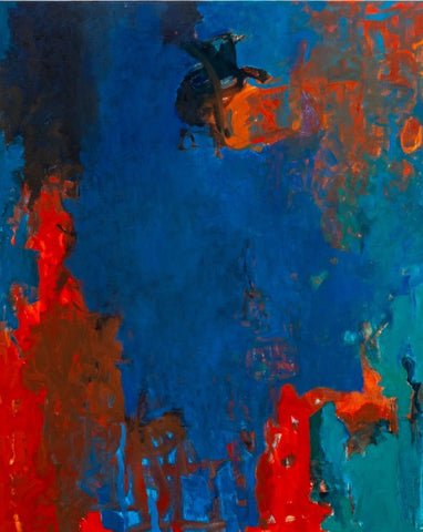 Robert O'Meara Abstract in Blue and Red Oil