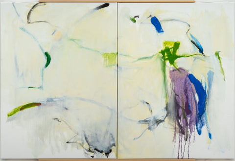 Robert O'Meara Abstract Composition Diptych Oil
