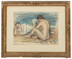 Josef Foshko Nude Figures on the Beach Watercolor (9801684451635)