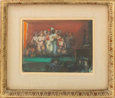 Josef Foshko Cabaret Scene Gouache on Paper