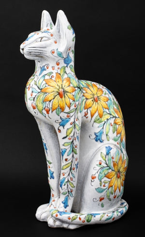 Italian Majolica Seated Cat Sculpture (9781416853811)