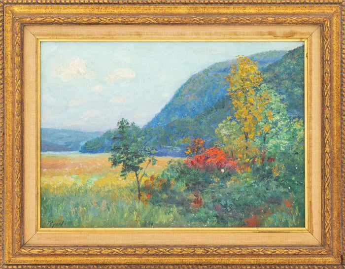 American School Rolling Hills Oil on Board