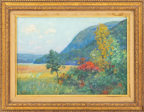 American School Rolling Hills Oil on Board