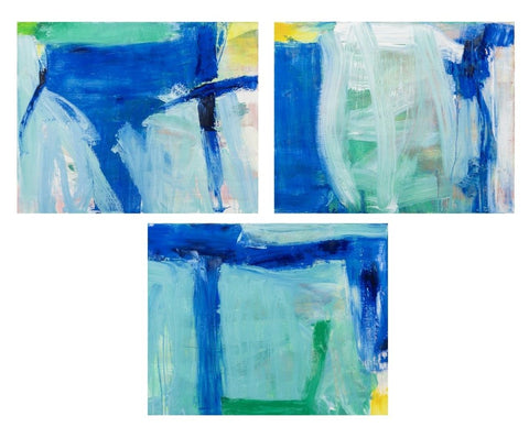 Robert O'Meara Abstract Composition Triptych Oil
