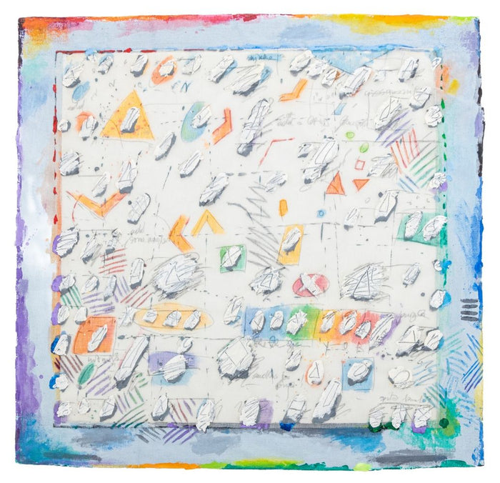 Elfi Schuselka "Yellow Triangle II" Mixed Media