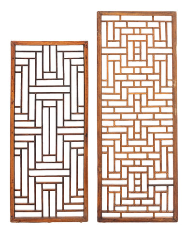 Chinese Geometric Wood Panels, 2